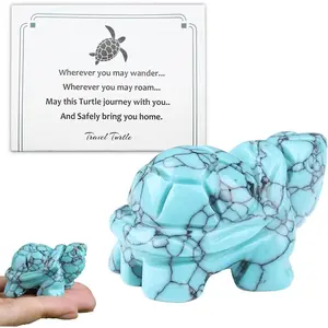 Sea Turtle Gifts for Women Good Luck Tortoise Figurines Statue Turquoise Handcrafted    Office Decoration Sea Travel Gifts for Women
