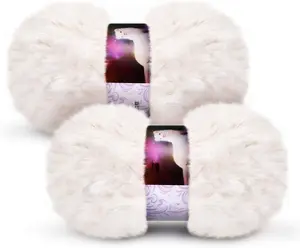 2 count Soft  Yarn - Fuzzy, Fluffy Faux  Eyelash Yarn, Cream for Crochet, Knitting Projects - 30m/50g Each(Black with White)