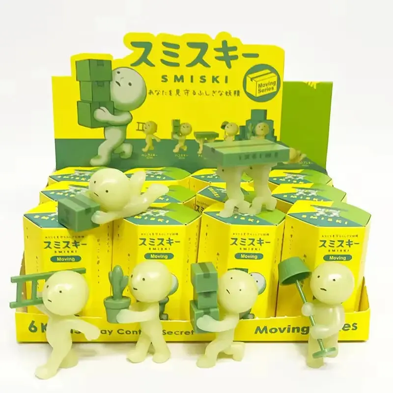 Smiski Moving Hippers Mini Figure Series | Glow-in-the-Dark Material | Cute Stick-On Accessory | Adorable Phone & Daily Decor