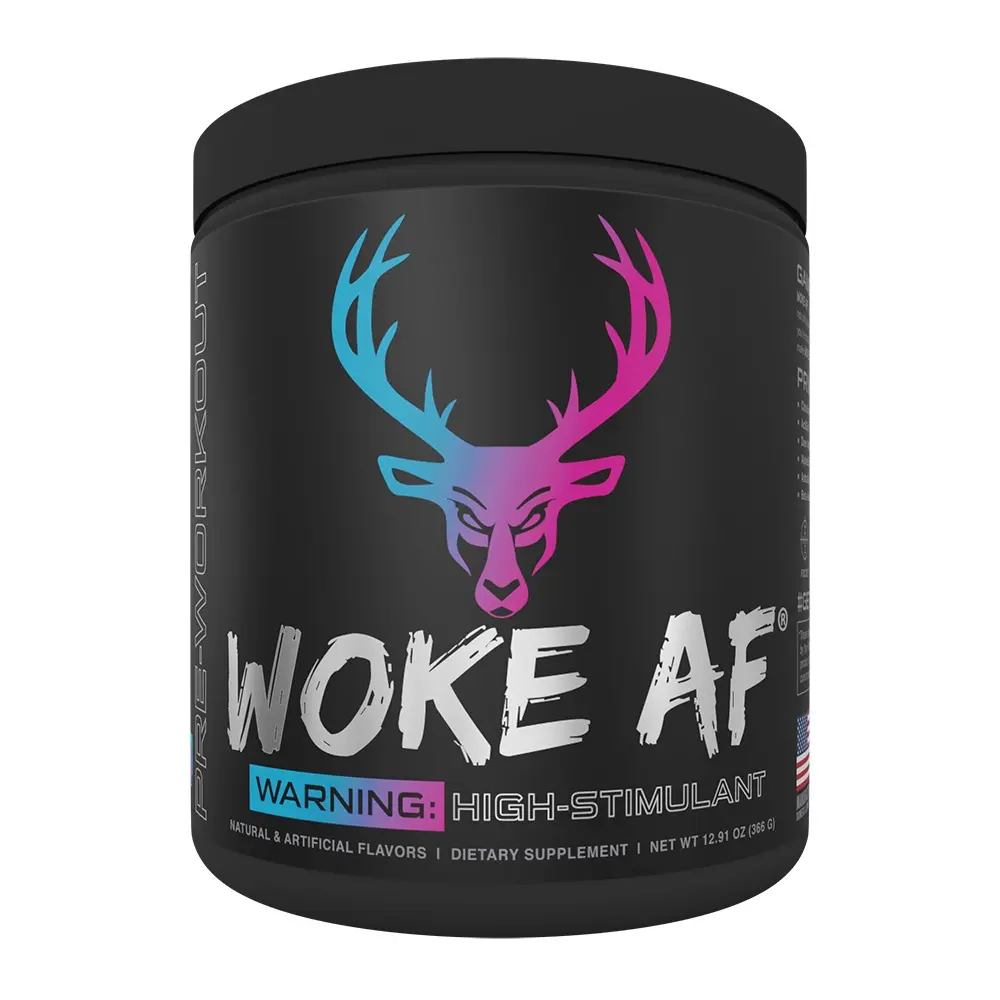 Bucked Up Woke AF High Stim Pre-Workout Powder, Miami Flavor - 30 Servings, Carbohydrate Fitness Dietary Supplement