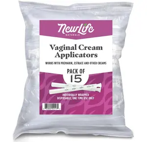 Disposable Plastic Vaginal Cream Applicators Hygienic Threaded Injector Applicator Preseed Estrace Premarin OTC Cream Products Dosage Markings- 15 Pack