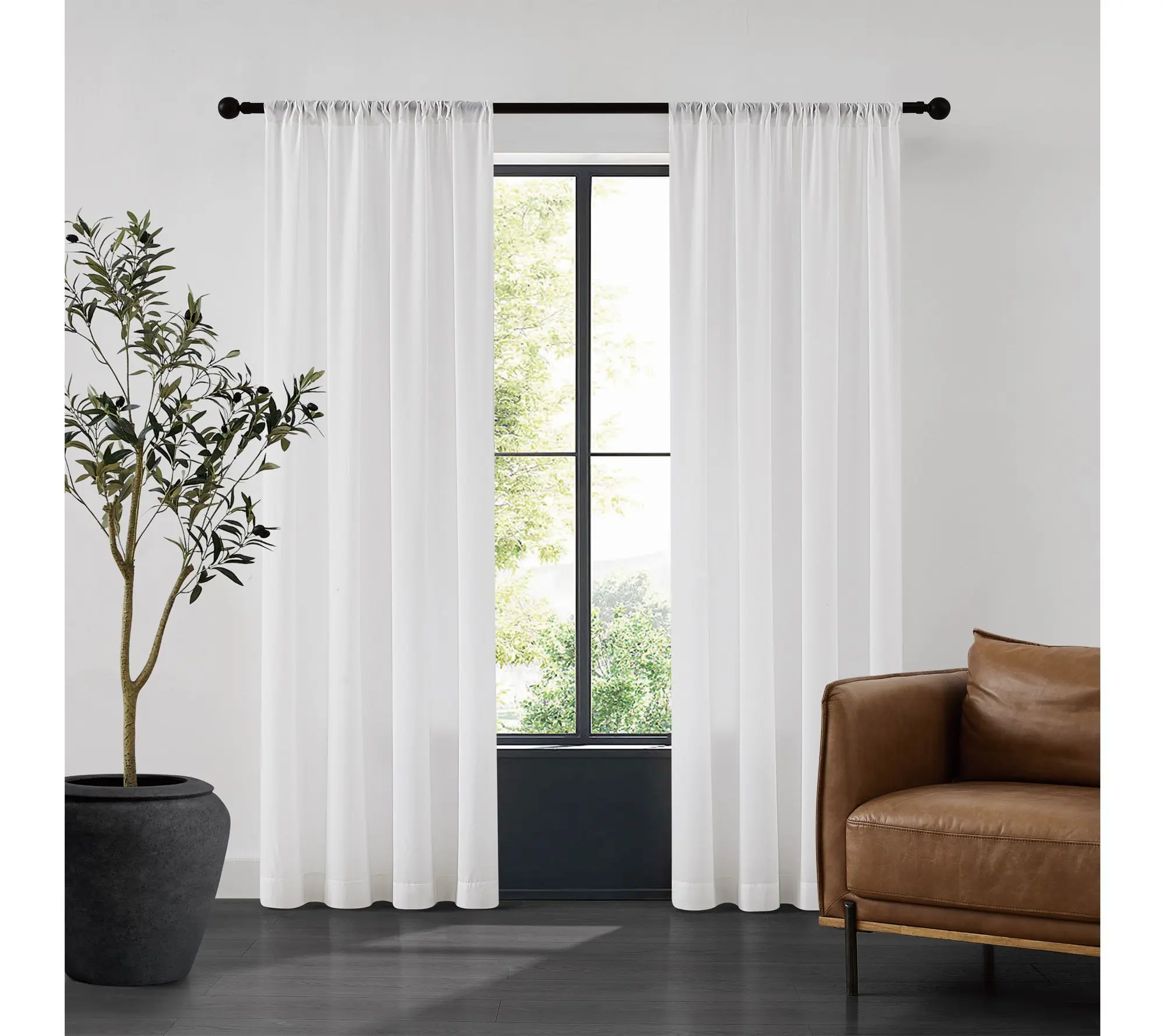Sheer Barrier Embossed Privacy 52x95 Rod PocketPanel Pair