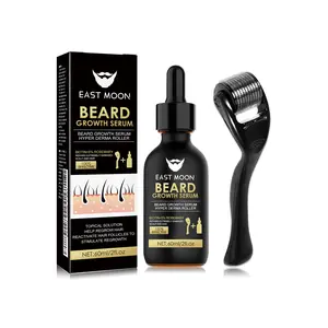 Beard Care Serum Set | Mineral Oil Hydrogenated Castor Oil Stainless Steel Roller Type For Men Facial Care