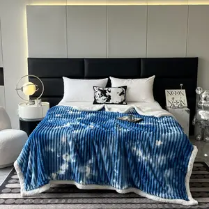 Tie-Dye Striped Flannel Fleece Blanket - Ultra-Soft, Solid Color, Lightweight, White Blanket, King Sizes, Classic Stripe Pattern, Multi-Color, Ideal for Bed, Couch, Travel, Camping, All Seasons, Home Bedroom Decor,gifts for valentine's day