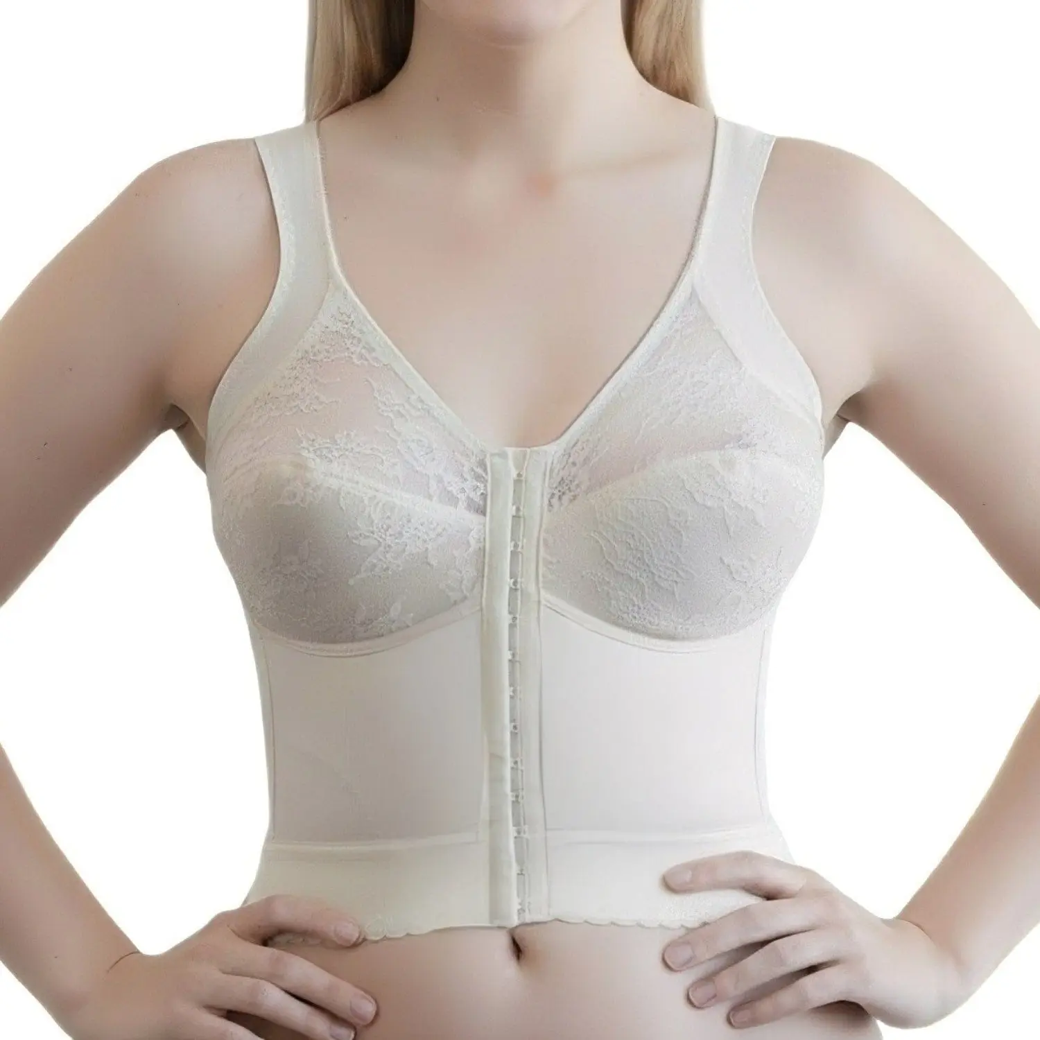Front Closure Back Support Everyday Longline Bra - Blush