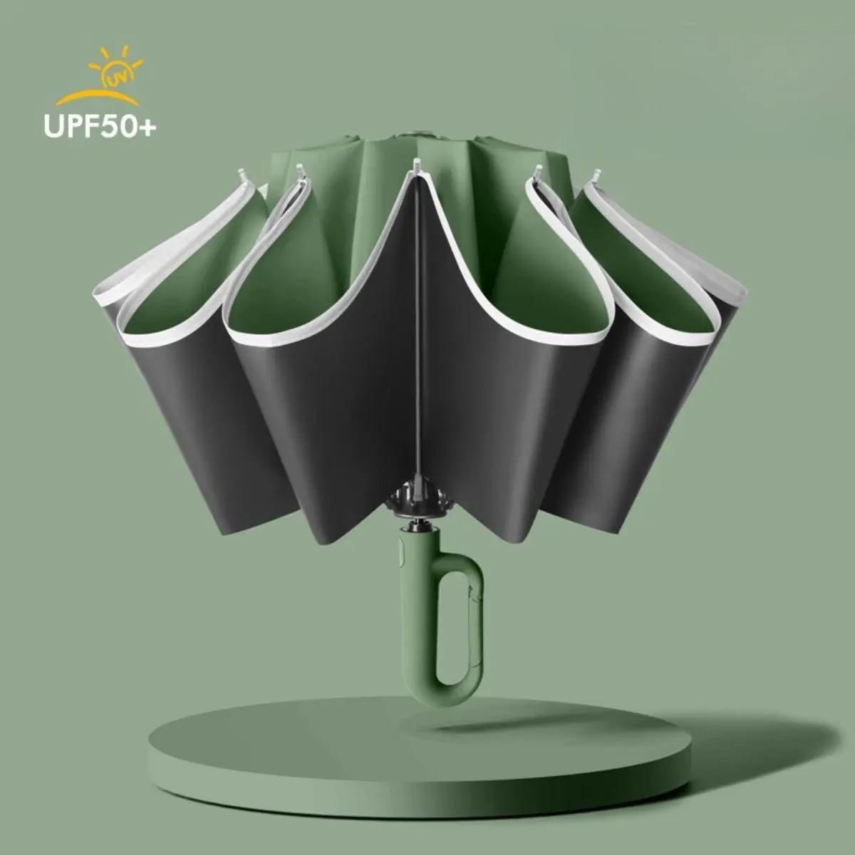 Large Folding Umbrella, 1 Count Automatic Open & Close Umbrella with Loop Handle, Waterproof Rainproof Portable Rain Umbrella for Car, Outdoor, Travel