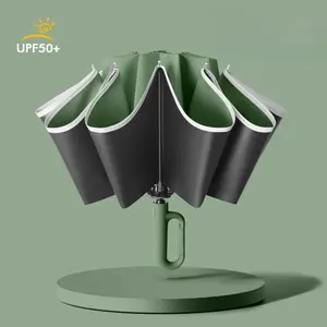 Large Folding Umbrella, 1 Count Automatic Open & Close Umbrella with Loop Handle for Rainy Days, Outdoor Rainproof Rainy Days Umbrella, Waterproof Umbrella for Car, Outdoor, Travel, Portable Folding Umbrella, Foldable Umbrella