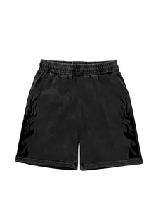 Men's Summer Graphic Print Shorts, Loose-Fitting Casual Streetwear Pants, Trendy Fashion Sportswear, Dark Street Style