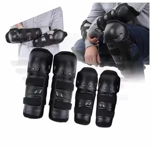 4pcs Adjustable Motorcycle Knee-Elbow Protectors Set - Dirt Bike Accessories, Motocross Pad Gear, Anti-Injury Round-Head Competition Gear for Off-Road Riding with Durable Knee Wraps, Motocross Protective Gear