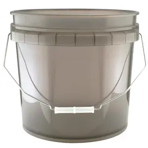 3.5 Gallon Translucent Gray Paint Bucket