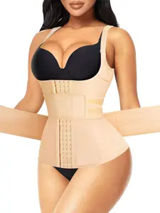 Women's body shaping camisole Shapewear with chest support, adjustable shoulder straps, double-layer pressure to tighten the abdomen, 4 steel bones to strengthen the pressure to prevent curling