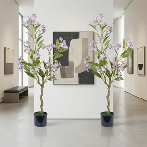 2  Artificial Jasmine Tree, Faux Jasmine Plant with Realistic Leaves and Blooms,Potted Fake Floral Tree for Home Living Room Office Porch Decor