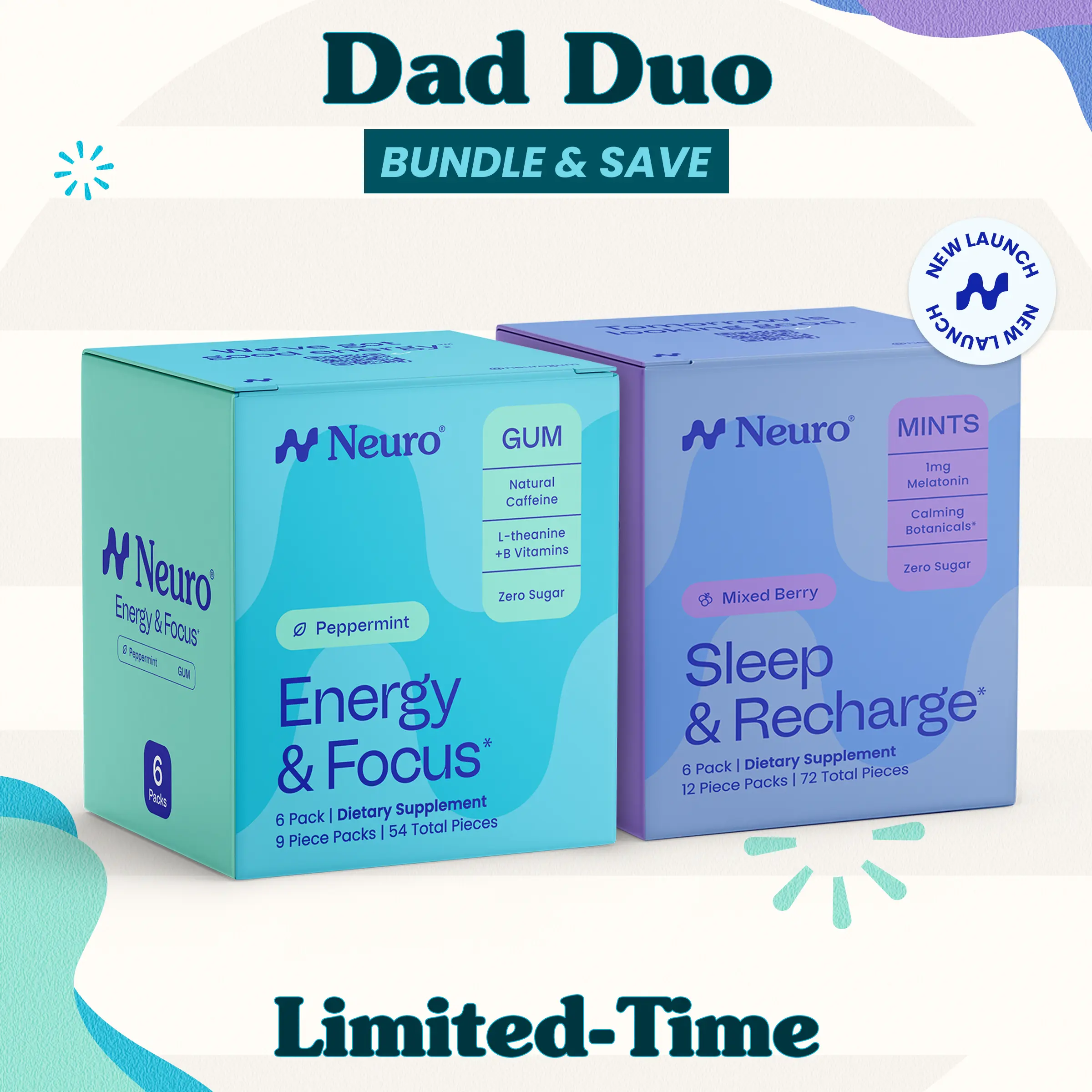 Neuro Dad Duo (Limited-Time) - Energy & Focus Gum + Sleep Mints