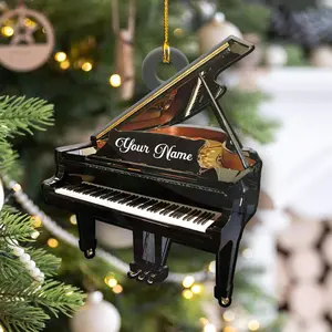 Personalized Musical Instruments Ornament, Piano Ornament Custom Wood Piano Christmas Ornament, Piano Ornaments for Christmas Tree 2022
