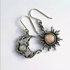 Sun & Moon wire wrapped earrings