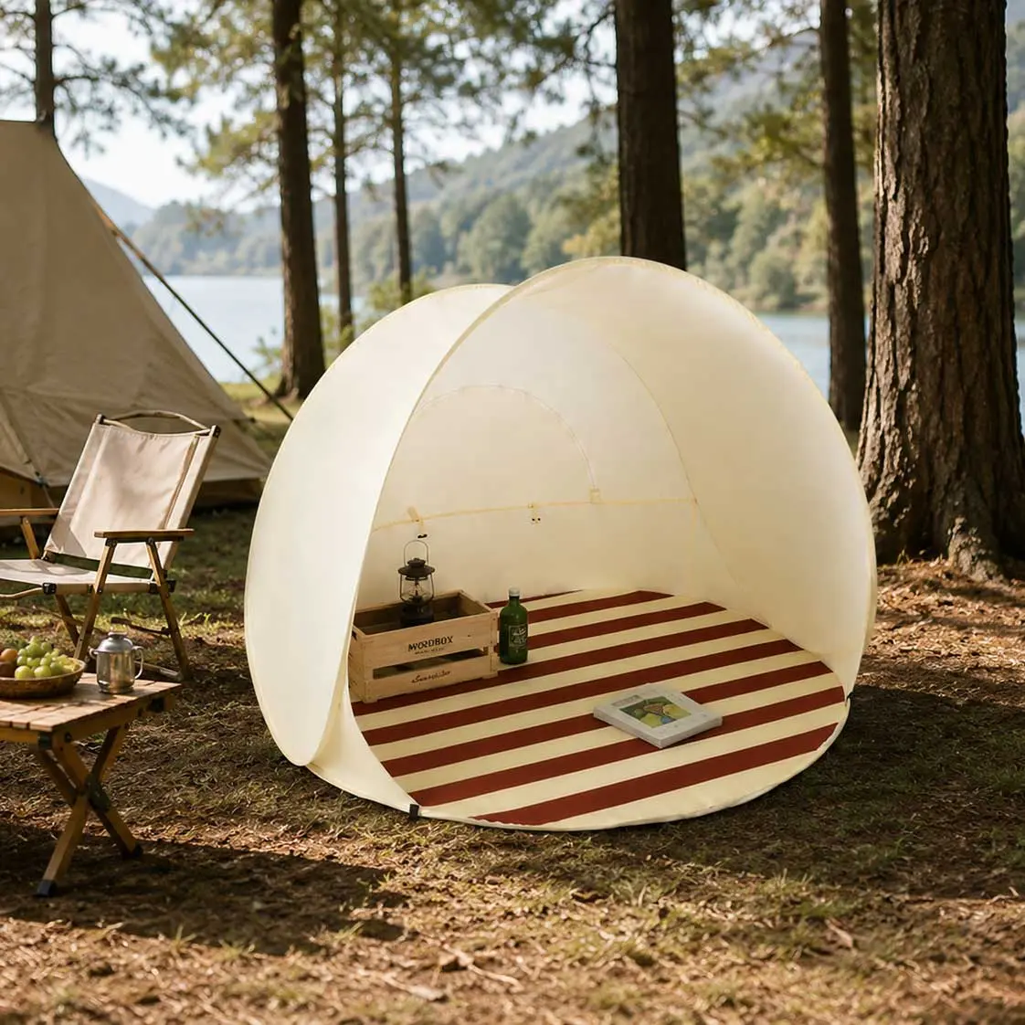 Instant Pop-Up Beach Sun Tent with UV Blocking Fabric | Quick Assembly Outdoor Shade Shelter for Picnic, Camping & Seaside Trip | Compact Polyester Canopy for Parents & Infants | Comes with Storage Carry Bag