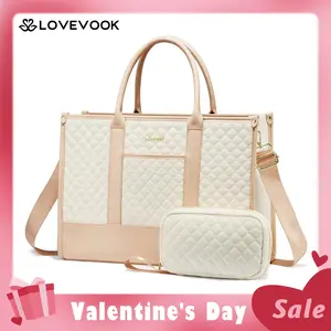 【Valentine's Day Gift】 LOVEVOOK Laptop Tote Bags for Women,15.6-17.3 inch Laptop Work Bags with Clutch Purse,Shoulder Bag with Adjustable Straps & 2 Cup Holders, Womens Briefcase for Travel, Teacher, Doctor, Nurse and Chic Woman,TikTokShopJumpstartSale