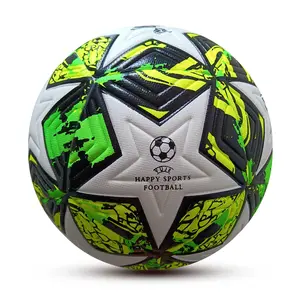 Sports Ball Size 5 Soccer Ball Wear Rsistant Durable Soft PU Leather Seamless Football
