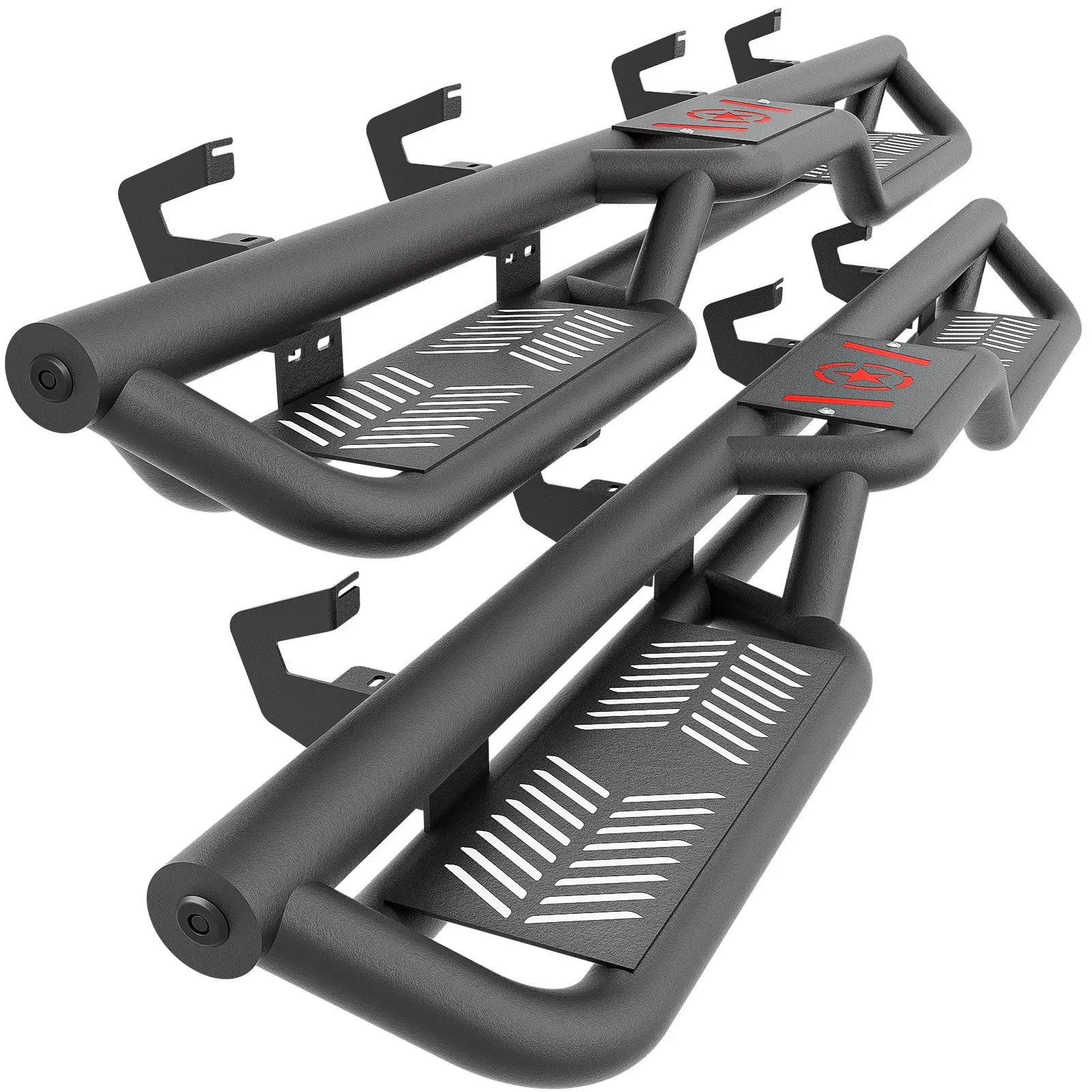 【EYOUHZ】Crew Cab Drop Running Boards - 2 Carbon Steel 2-Tier Side Bars, Lift Kits, 83.9x7.9x10.3 Inches, Easy Installation, Compatible with 2019-2026 Chevy Silverado 1500 (Excl 2019 1500 LD/Limited), 2020-2026 Silverado 2500HD & GMC Sierra 3500HD Crew Cab