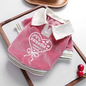 Sweet Velvet Polo Shirt for Pets, Dog & Cat Sporty Clothes, Teddy Bichon Pomeranian Miniature Dogs Apparel