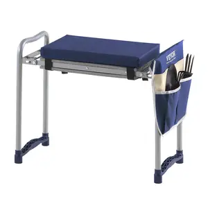 【FathersDayGift】 VEVOR Garden Kneeler and Seat, 11 in Wide Thick Kneeling Pad, Heavy Duty Garden Kneeling Stool, Folding Garden Seat with 1 Tool Bag, Relieve Knee & Back Pain, Non-Slip Garden Bench for Grandparents Tool Box Handle