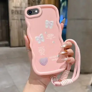 1 Piece 16E Lucky pink Heart Flexible Phone Case Cover Accessories Suitable For iPhone 16E With Elegant And Lanyard Features Suitable For Workshop