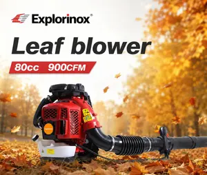 Explorinox 2-Stroke Engine 900CFM Air Volume 2.3L Tank Leaf Blower 80CC Gas Powered Backpack Snow Blower