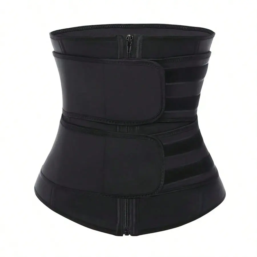Women's Plain Sporty Chic Back Support Shapewear Belt - Lightweight Double-Layer Neoprene-Polyester Fabric, Zip Closure, Hook and Loop Adjustment, Compression Fit for Daily Wear, Workouts (Women's Day Pick)