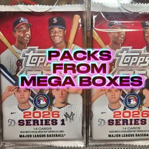 Topps 2026 Series 1 Packs from Mega Boxes 14 Cards Major League Baseball Trading Cards