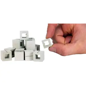 1/12 Scale Mini Cement Half Cinder Blocks (16 Pack) – Real Cement Dollhouse Blocks for Diorama, Model Train Layout, Mini Construction Projects, Mini Masonry Building Supplies – Handmade Small Batch USA