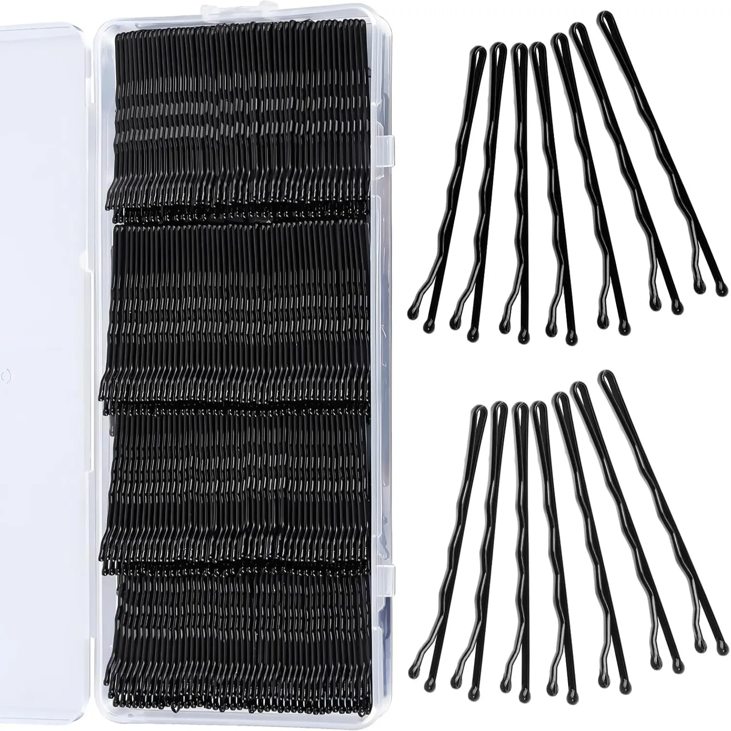 Bobby Pins, 200Count Black Hair Pins Hair pins with Box for Women Lady  Kirby Grips Invisible Wave Hairgrip Barrette Hairclip Bulk Hair Accessories Barrettes Hair Clips Hairpins
