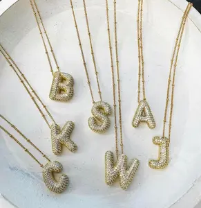 DIAMOND BUBBLE LETTER NECKLACE