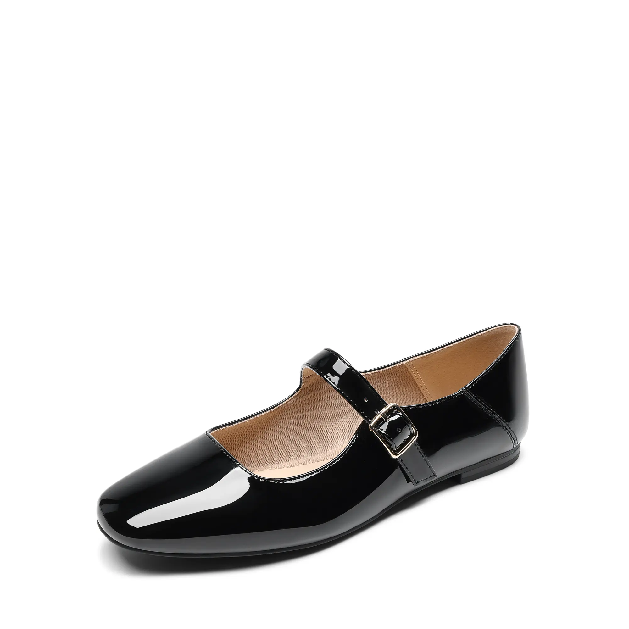 Dream Pairs Women's Mary Jane Flats, Classic Square Toe Casual Walking Shoes for Business Office, Lightweight with Adjustable Fit, Footwear, Mary Janes, Office Wear, Women's Shoes, Buckle Strap, Grippy, Flat Heel, Closed Toe