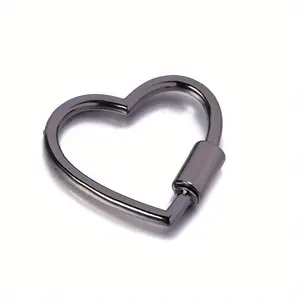 1pc Heart Shape Keychain Clips Mini Small Fashion Carabiner Alloy Durable Quick Release Spring Clip for Home Camping Fishing Travel