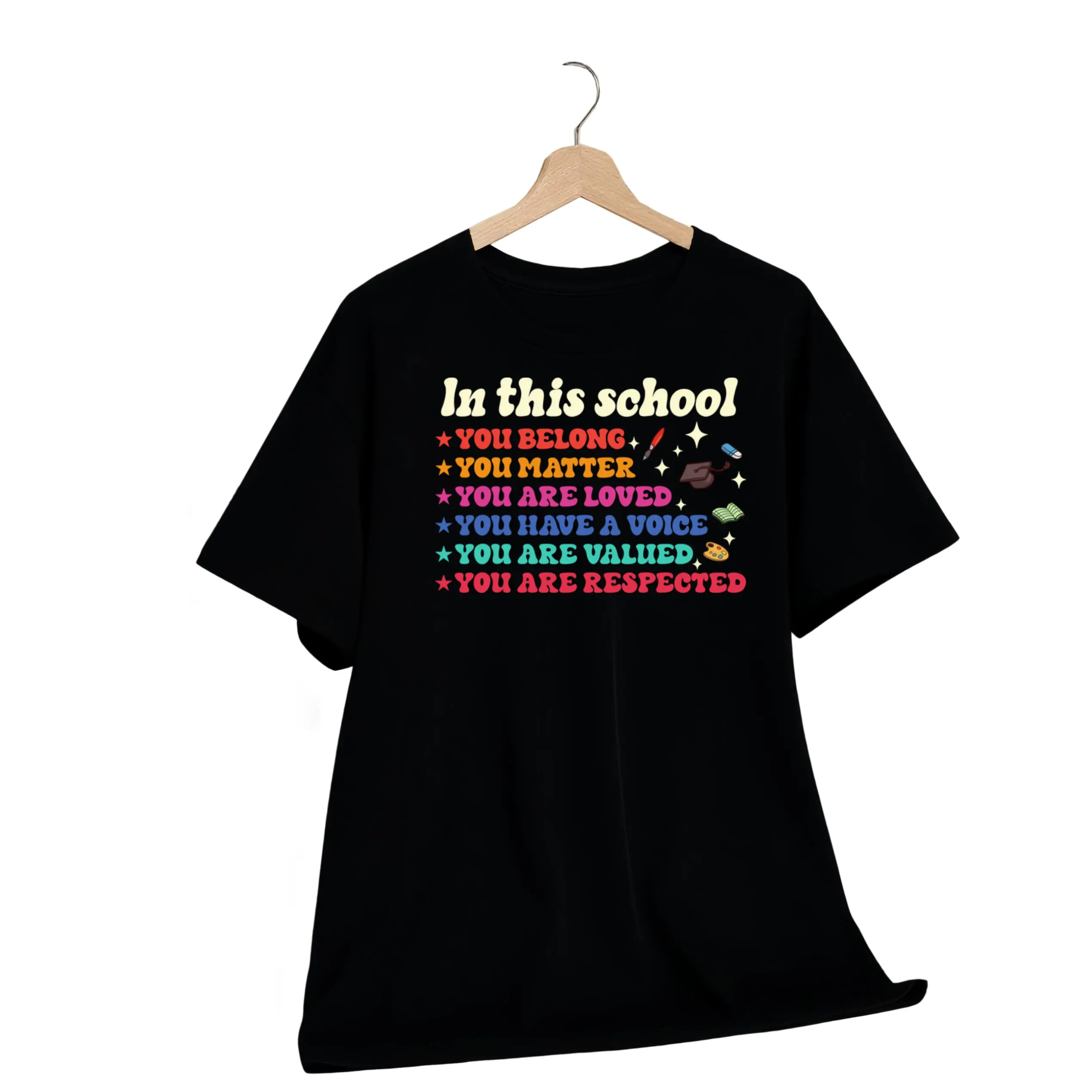 Back to School Principal Teacher T-Shirt - 100% Cotton, Vibrant Yellow Monster Print, Comfort Fit for Men & Women, Perfect Gift for Parents & Friends, Machine Washable, All-Season Comfort,  T Shirt Top Womenswear