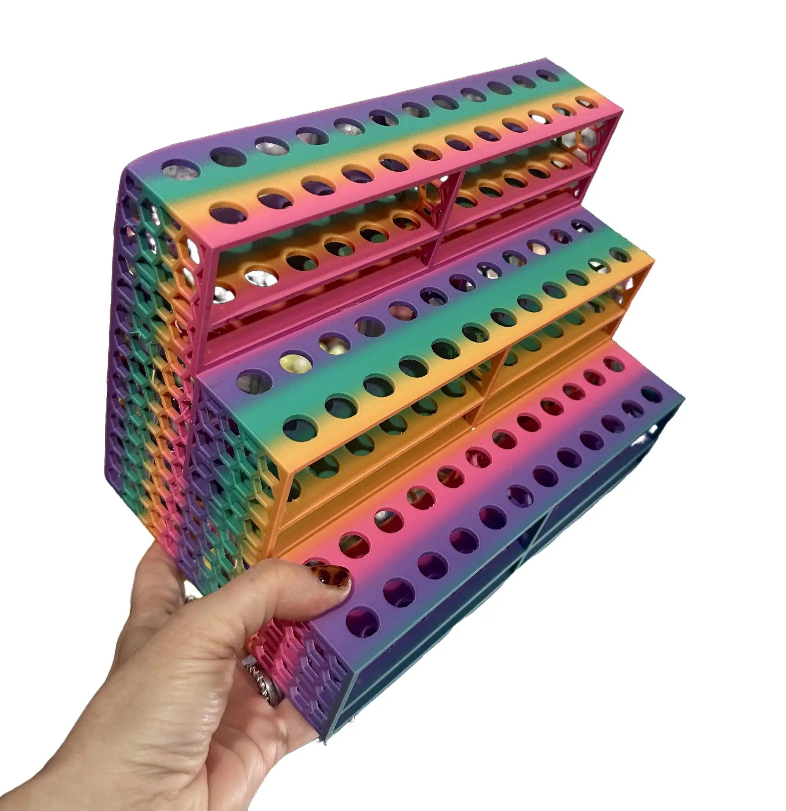 3D Printed CF Filament Desk Tidy - Versatile Office Stationery Organizer, Compact Design, Unique Colors, Holds 74 Pens/Pencils/Paintbrushes, Office Desk Organization Supply, Stationery Storage Organizer, Holds 74 Items