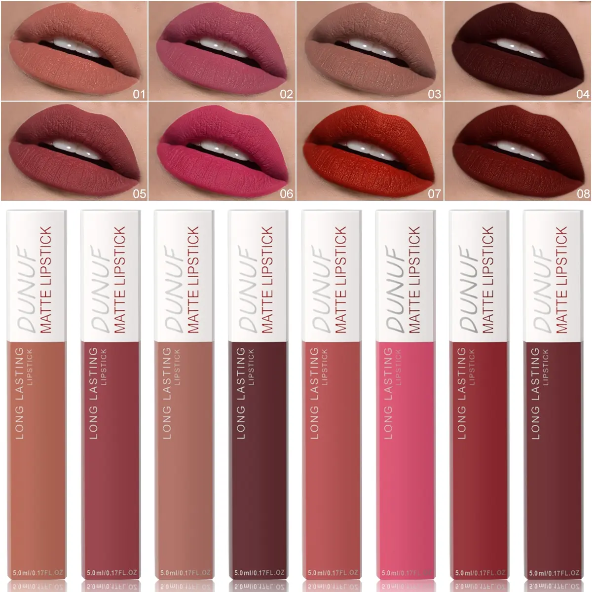 Matte Waterproof Long-Lasting Lipstick & Lip Gloss Set, Sweatproof Non-Sticky, Easy Application, High-End Women's Makeup