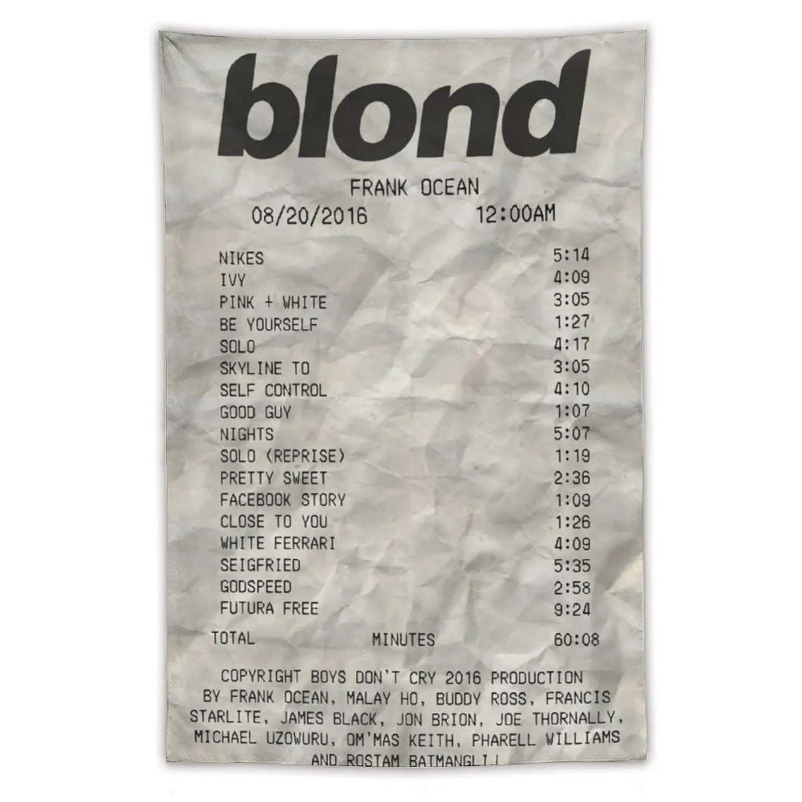 Frank Ocean Blond Music Album Art Cotton-Linen Tapestry - Funny Decorative Flag Wall Hanging for Bedroom Decor, House Decor - Cool Stuff for Room Indoor Home Supplies (TikTok Shop Back to School)