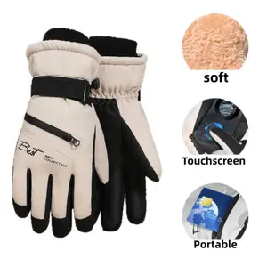 Men's & Women's Thermal Ski Gloves - Heavy-Duty Winter Gloves with Windproof Design, Thick Material for Skiing, Snowboarding, Ice Skating - Cold Weather Gloves with Adjustable Hook-and-Loop Closure - Ideal for Couples & Outdoor Activities