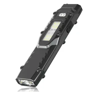 Skywolfeye EDC Tactical Flashlight, 1500LUMEN USB-C Rechargeable Fast Charging Slim Flat Shape with Spotlight Floodlight Strobe Modes Digital Display Lightweight for Everyday Carry Or Outdoor