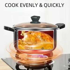 Heavy-Duty Stainless Steel Soup Pot 10.24Inch Multifunctional Cookware for Stew Porridge Hot Pot & Steaming Compatible with Gas & Induction Stoves