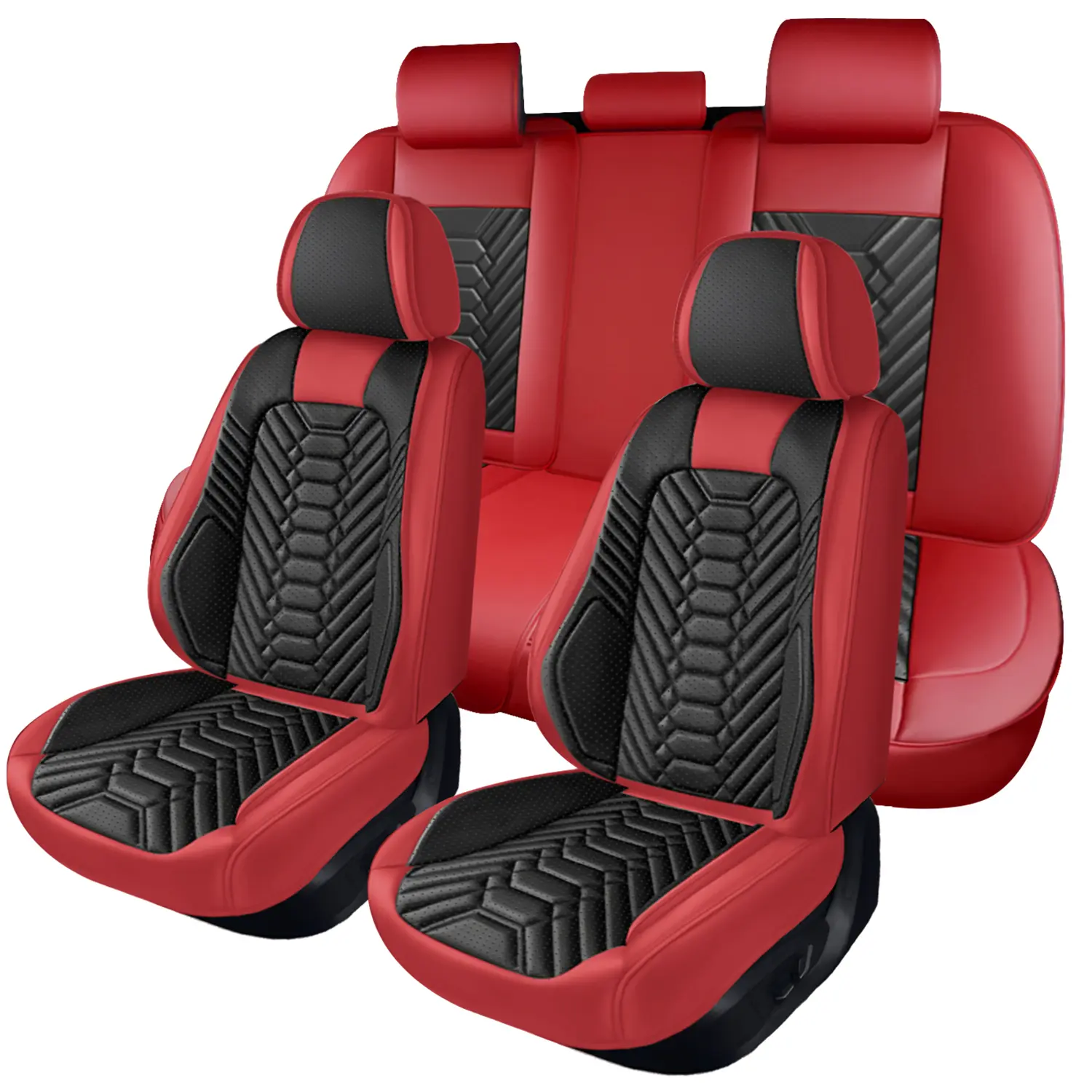 Arespark Luxury Leather Car Seat Covers Full Set Protectors, hot Stamp Breathable airbag Compatible for 5 Seats , Rear Bench Easy to Install, Universal Fit for Auto Truck Van SUV #fathersdaygift