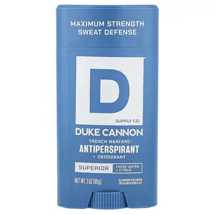 Duke Cannon Supply Co. Trench Warfare® Antiperspirant + Deodorant, Superior, Fresh Water + Citrus, 3 oz (85 g)