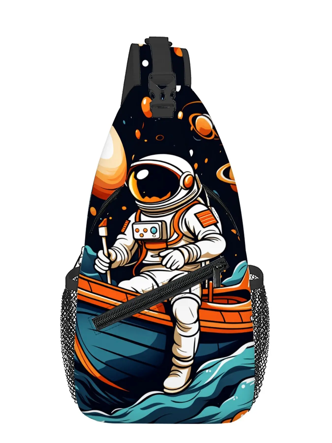 Chest Bag with All-Over Astronaut Print Casual Bum Bag Casual Belt Bag