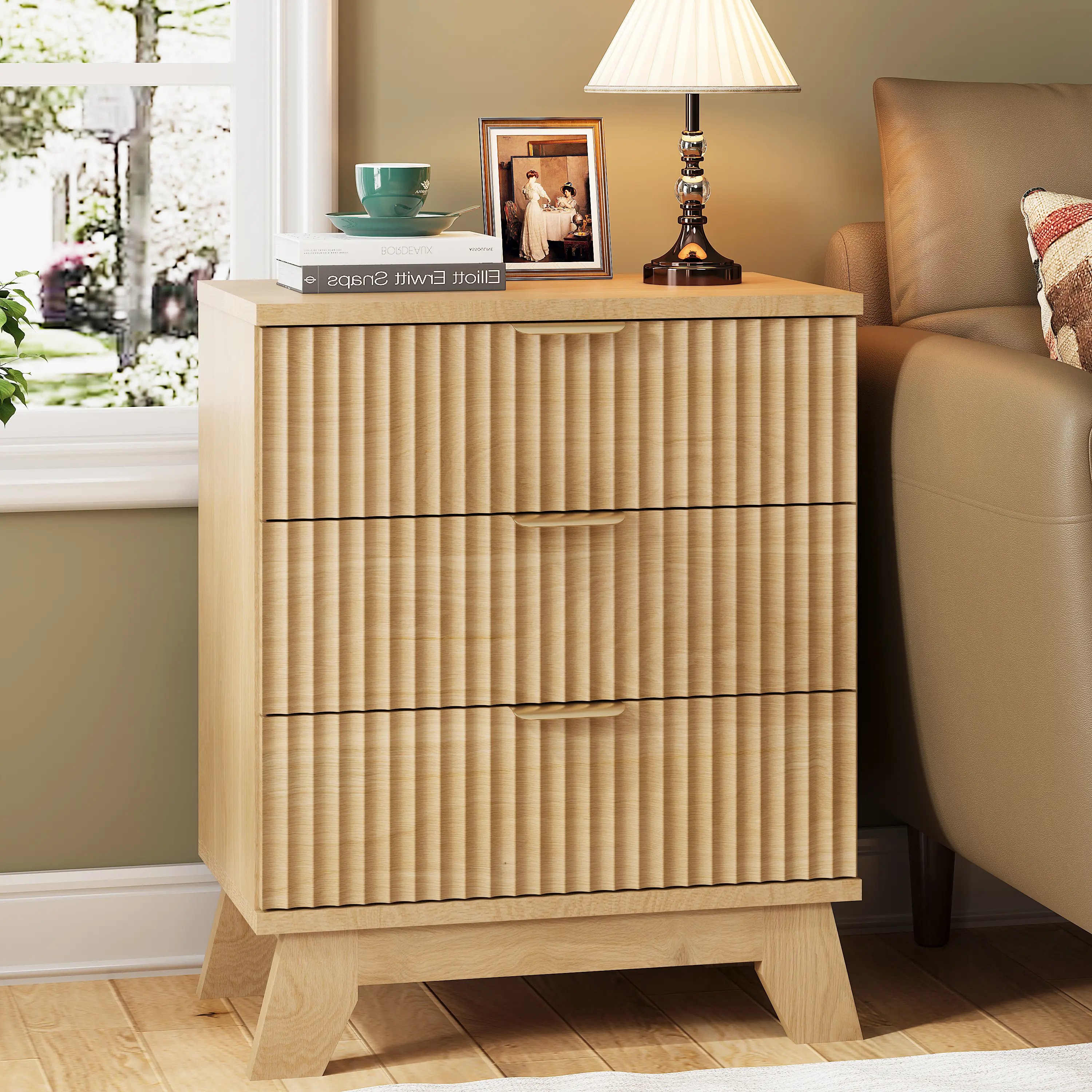 3-drawer dressing cabinet, long bedside table with drawers and storage cabinets, Bohemian solid wood dressing table TV stand, medieval modern bedside table, suitable for bedroom wardrobes fathers day gift ideas