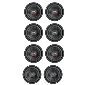 Pyle PLPW8D 8" 800W Car Audio Subwoofer Sub Power Woofer 4 Ohm Black (8 Pack)