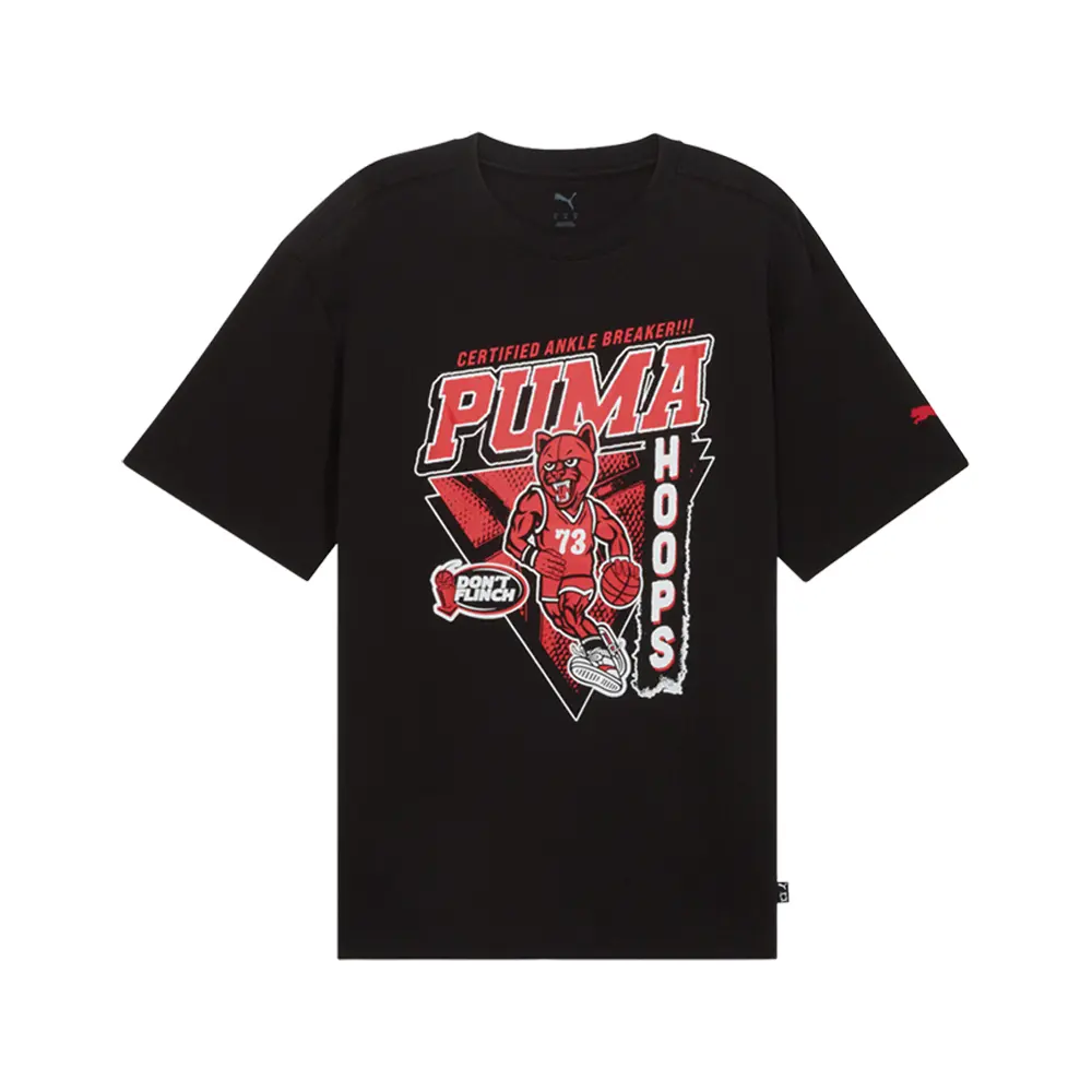 PUMA Mens Rival Rage Graphic Crew Neck Short Sleeve Casual Tops Casual - Black