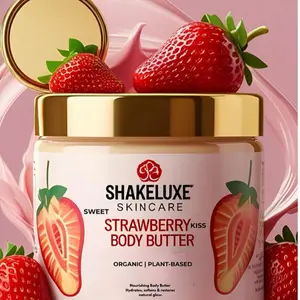ShakeLuxe Skincare Sweet Strawberry Kiss Butter - Nourishing Body Lotion for Soft and Smooth Skin, 227g, Shea Butter, Hydrating Formula