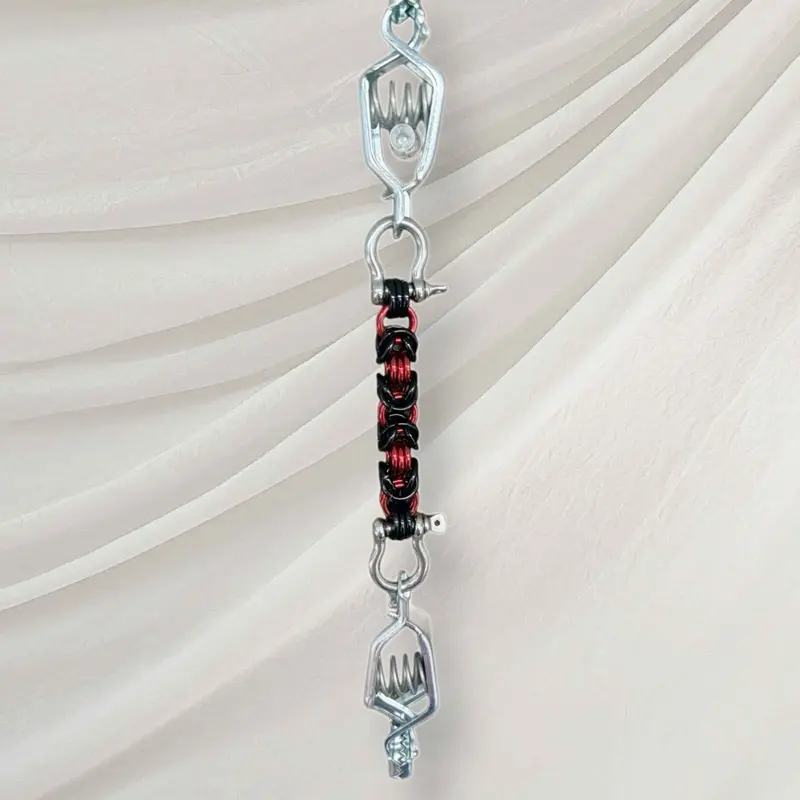 Double Alligator Clip Byzantine Weave Glove Clip