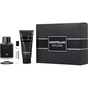 Mont Blanc Explorer Set-Eau De Parfum Spray 3.3 Oz & Shower Gel 3.3 Oz & Eau De Parfum Spray 0.25 Oz Mini For Men
